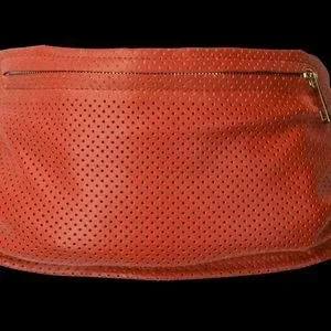 RARE NWT Cedric Charlier perforated leather belt bag Parisian Leather Belt Bag in Rich Camel Brown main image 4